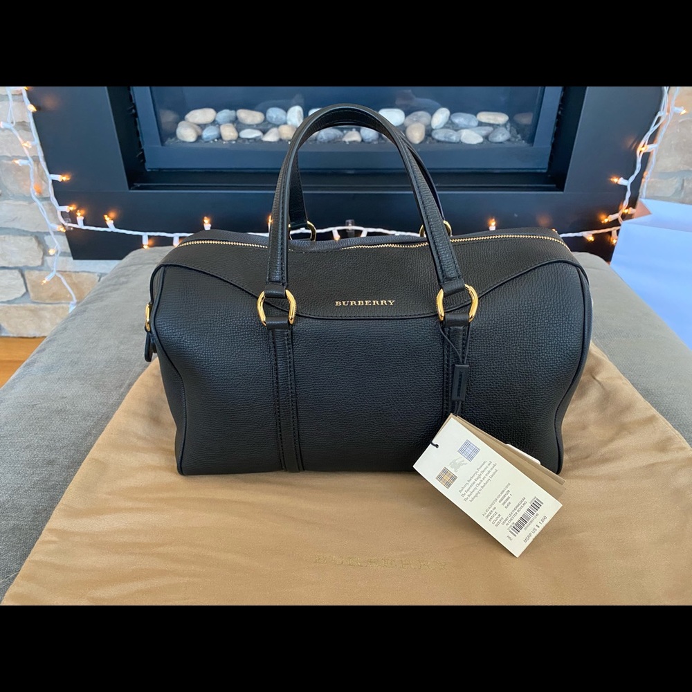 Burberry Derby Leather Medium Alchester Bowling Bag